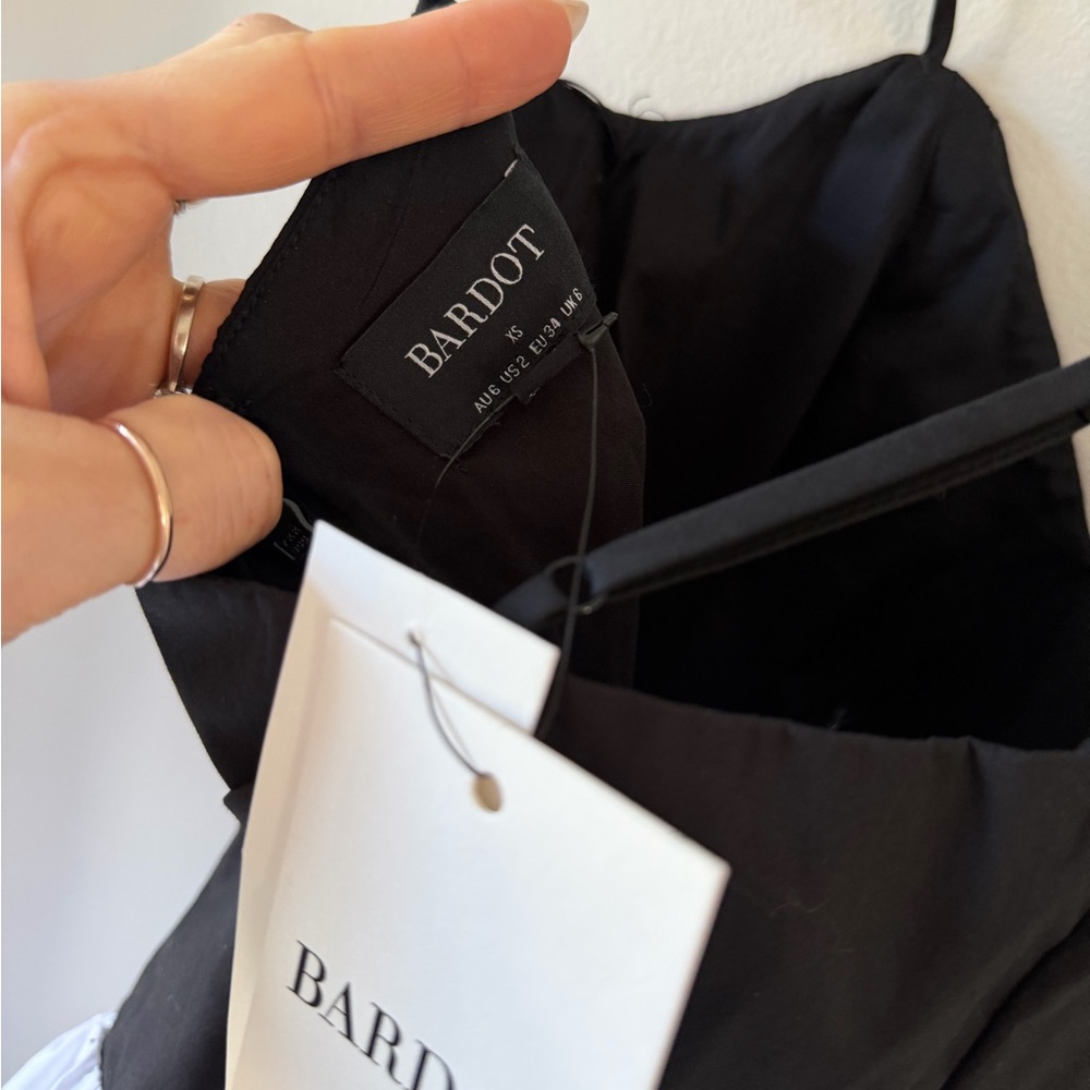 Bardot Lissett Poplin Mini Dress in Black & White - Picture 4 of 4